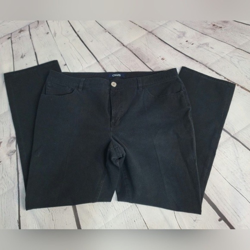 Chaps Women Black Madden Straight Pants size 16